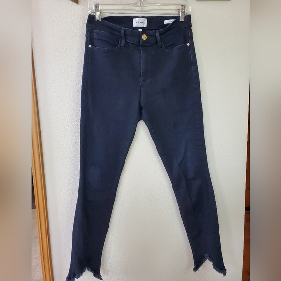 Frame Denim Denim - Frame Le High Skinny Womens Jeans. Raw hem. Black. Size 29